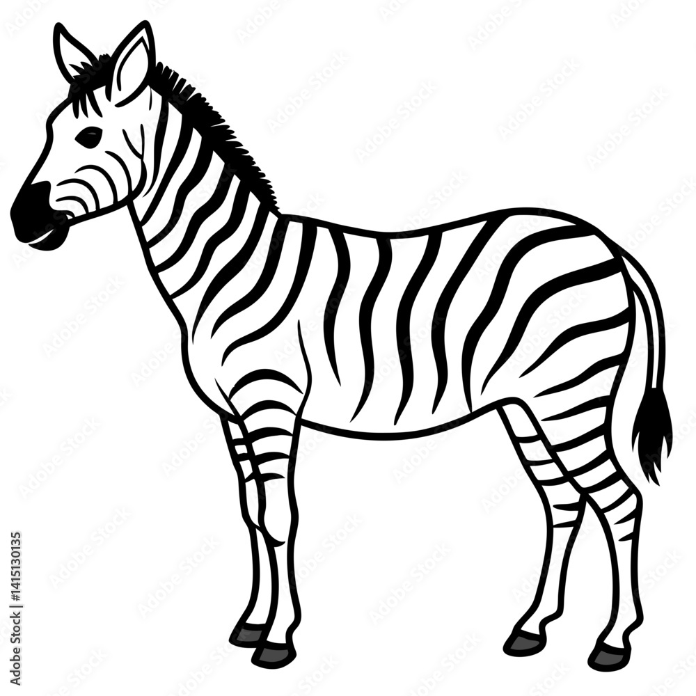Obraz premium Zebra Line Art Vector