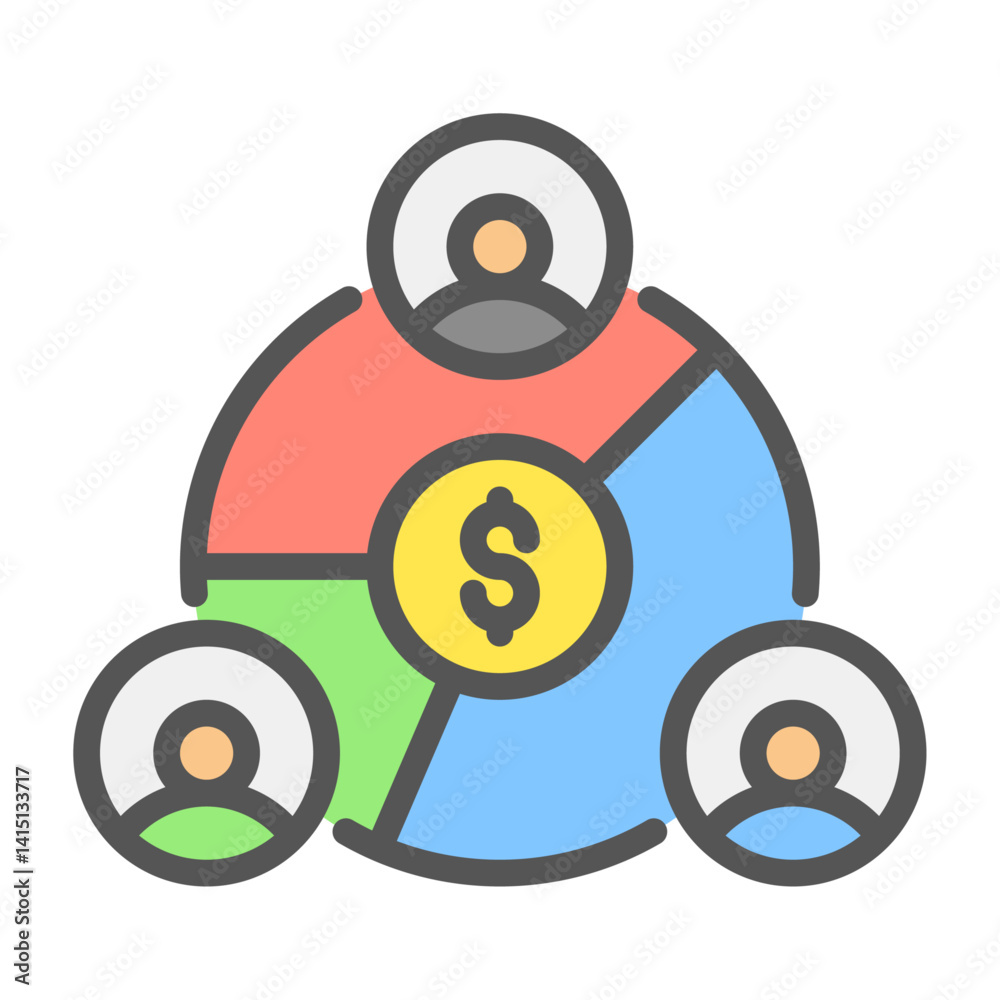 shareholder filled outline icon. stockholder color line illustration. shareholder filled outline icon. stockholder color line illustration.