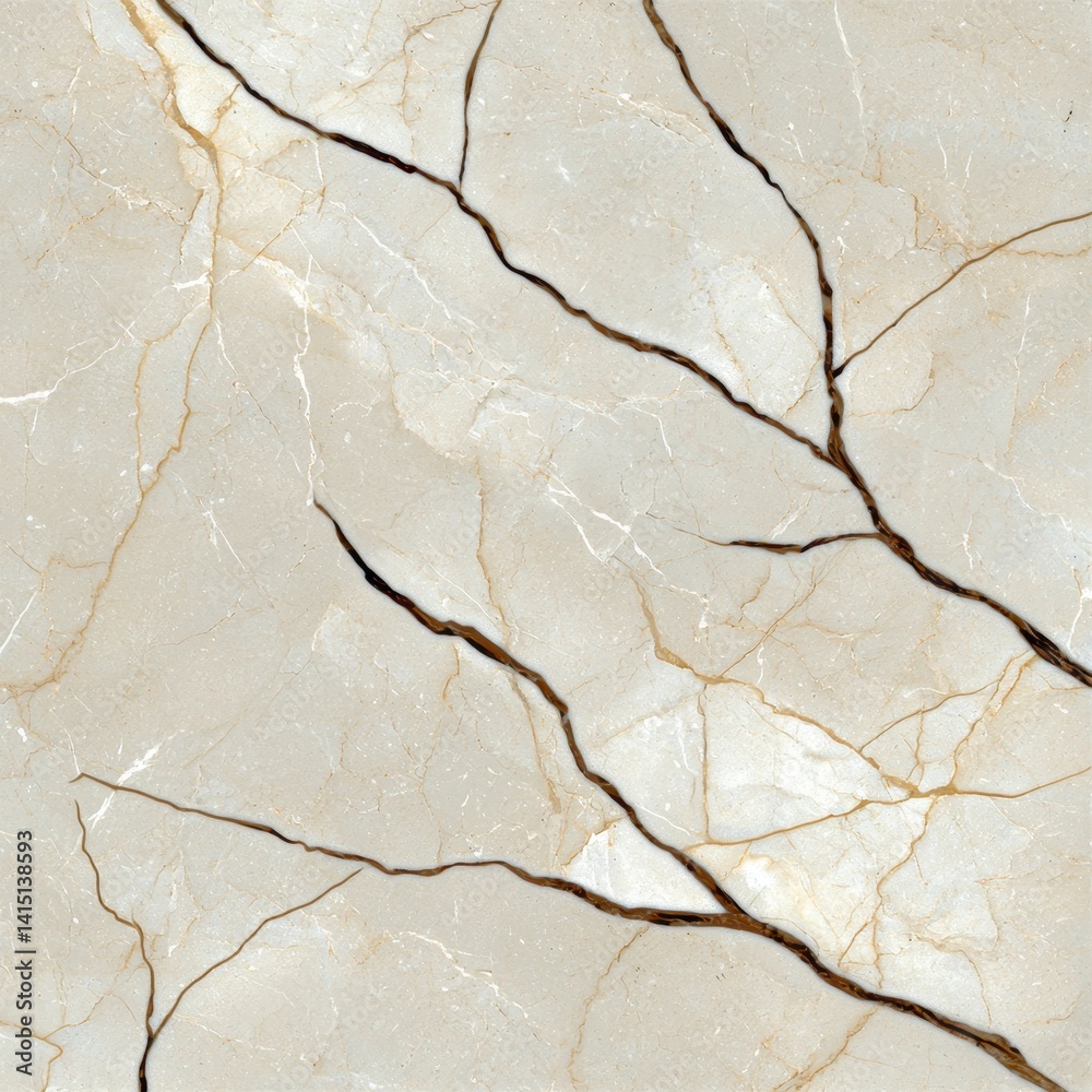 Obraz premium Beige Marble Texture with Brown Veins Close Up