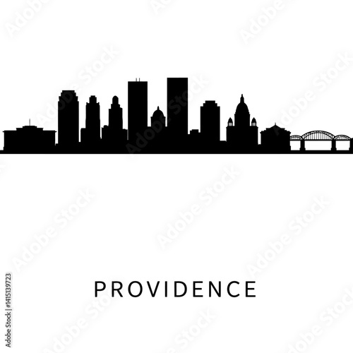 Providence with Rhode Island Skyline Silhouette.