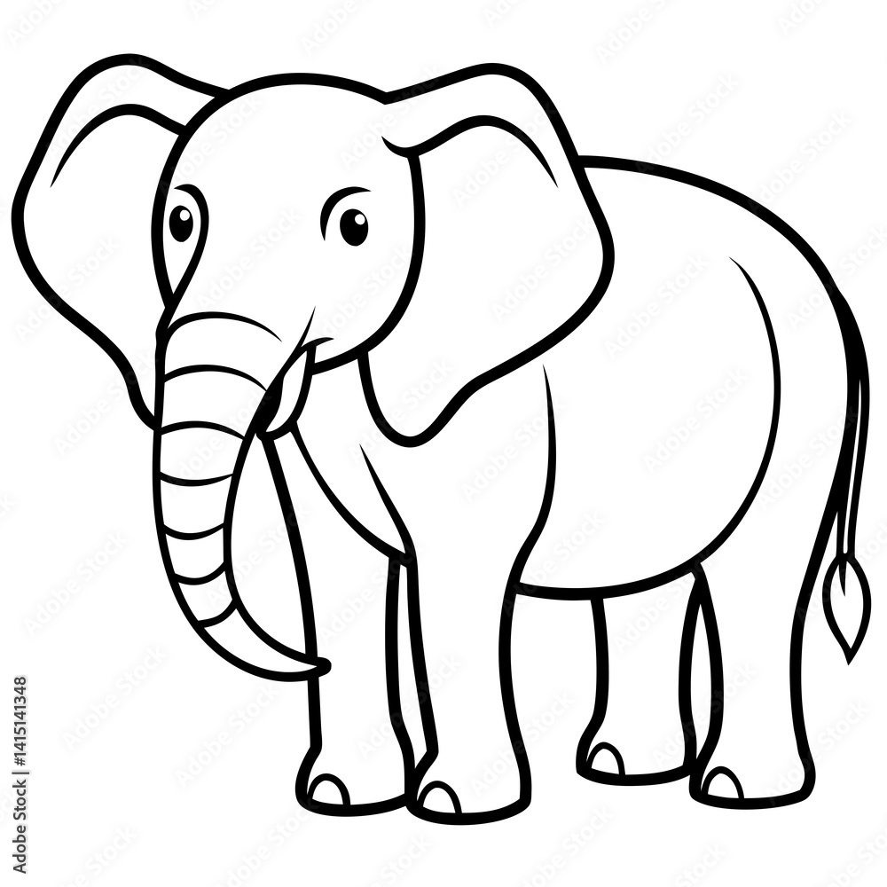 Fototapeta premium Elegant Elephant – Line Art Vector