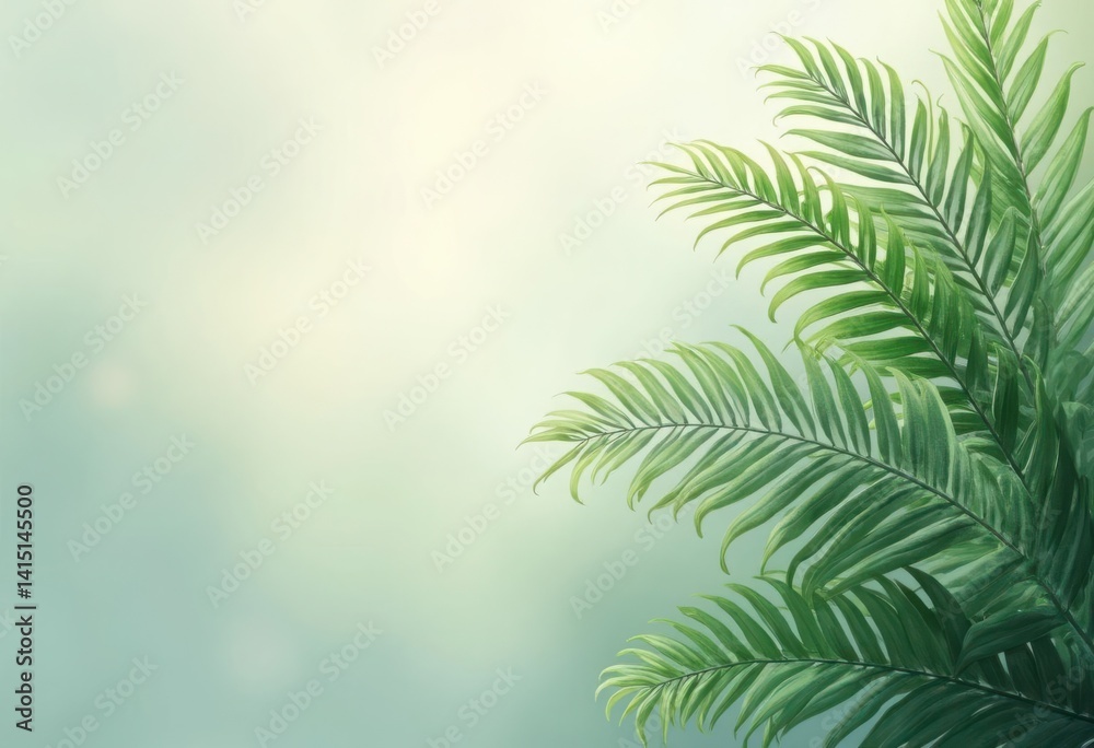 Obraz premium Green Leaf on Soft Blurred Natural Background