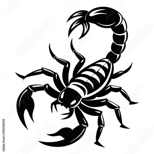 scorpion silhouette isolated on white background