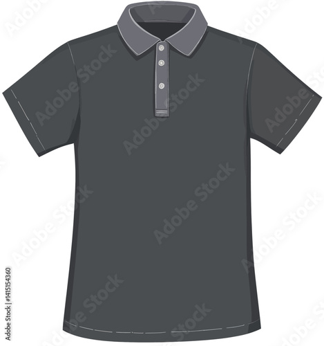 Gray polo shirt with short sleeves and collar