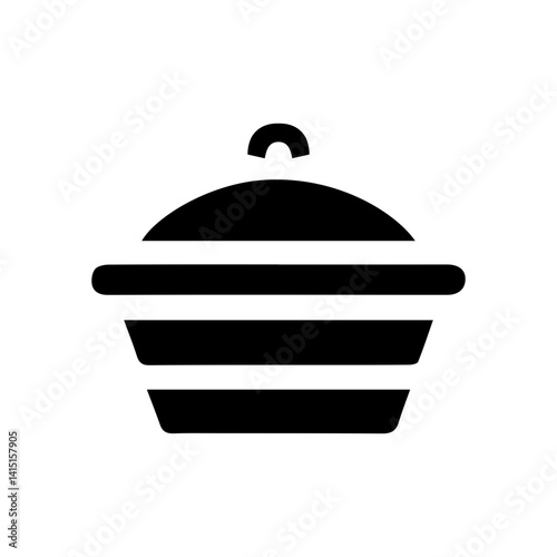 Pot with lid icon with transparent background