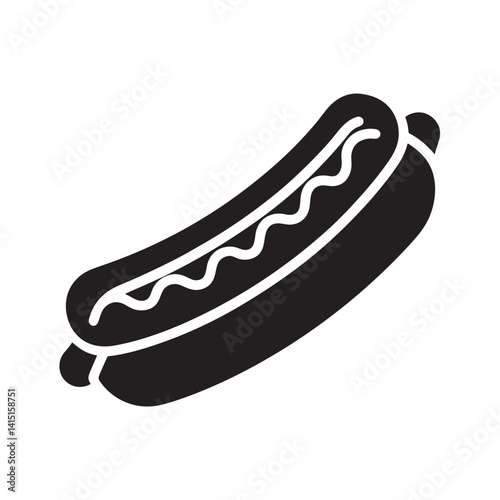 Hotdog Icon Vector in Flat Minimal Style