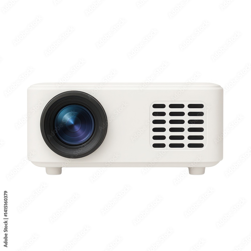 Front View of Compact White Mini Projector with Lens and Vent Isolated on White Background – Portable Multimedia Device for Home Entertainment, Movies, and Presentations
Front View of Compact White Mini Projector with Lens and Vent Isolated on White Background – Portable Multimedia Device for Home Entertainment, Movies, and Presentations