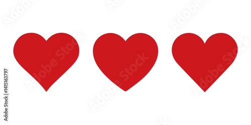 Red heart icon with white background.
