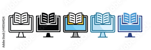 Online Library Icon Set Multiple Style Collection