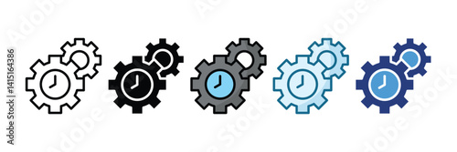 Time Management Icon Set Multiple Style Collection