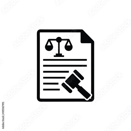 with Scale of Justice and Gavel Symbol Icon