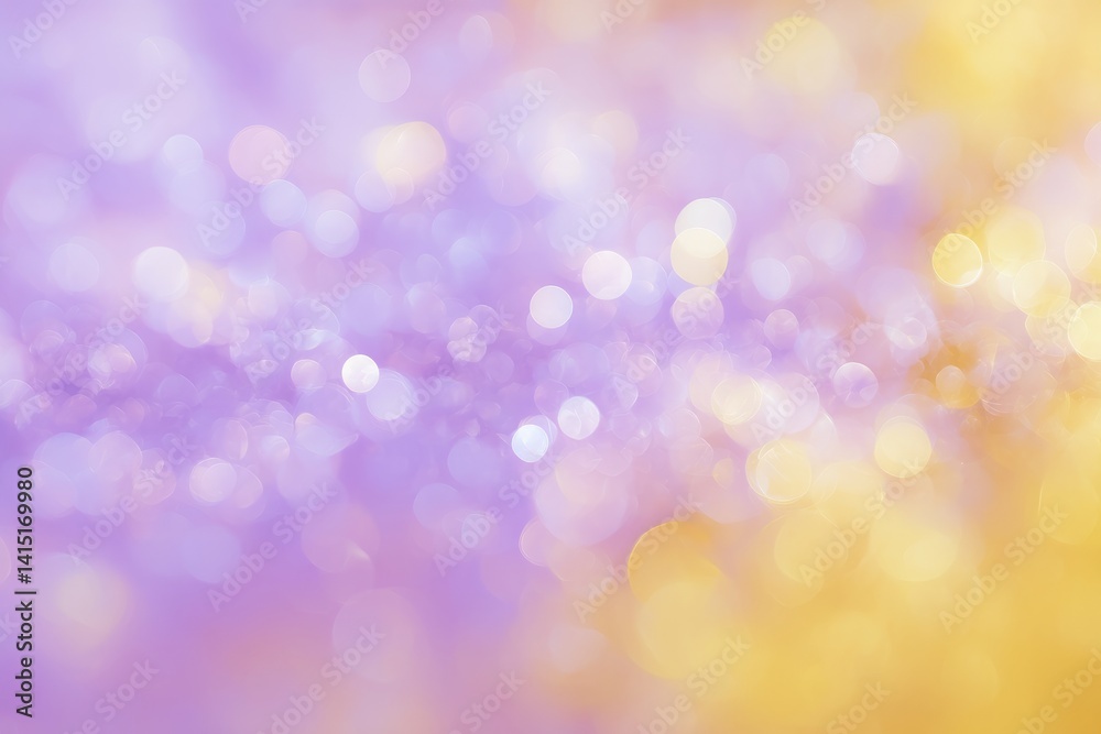 Fototapeta premium Soft Purple and Yellow Bokeh Background with Sparkling Light Effects and Dreamy Atmosphere