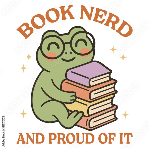 Book Nerd And Proud Of You - Reading Book t-shirt Design Vector, Bookish Design Sublimation, reader book quotes Typography Shirt
