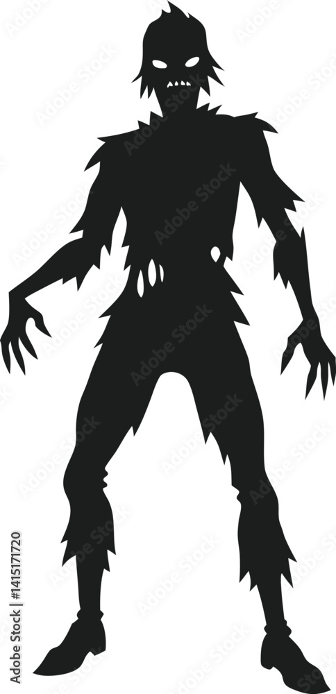 Fototapeta premium Frightening Vector of a Creepy Zombie