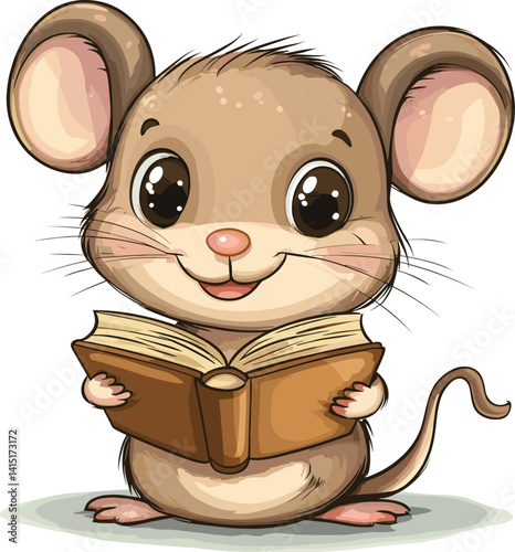 mouse reading book