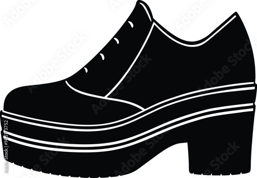 Platform shoe silhouette vector 