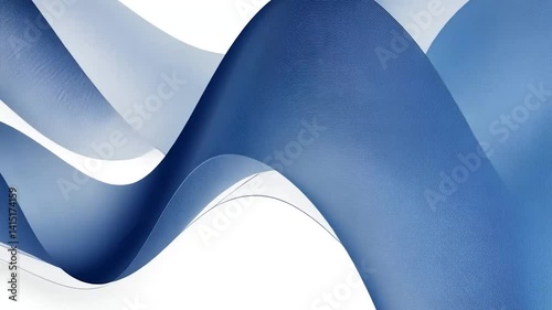 Wallpaper Mural Abstract wavy shapes in blue and white Torontodigital.ca