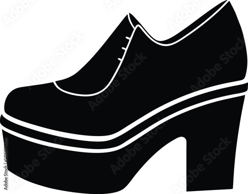 Platform shoe silhouette vector 