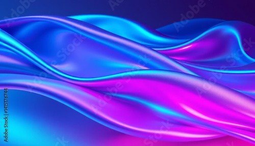 Wallpaper Mural Colorful Waves of Silk Material in Pink and Blue Shades Flowing Smoothly in Artistic Display Torontodigital.ca