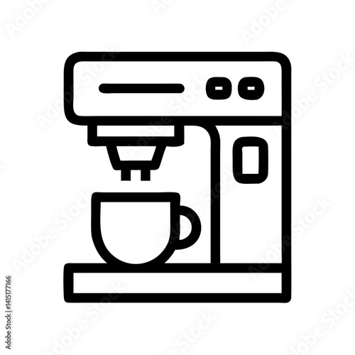 Coffee Machine Icon – Espresso Maker Symbol, Brewing Device Illustration