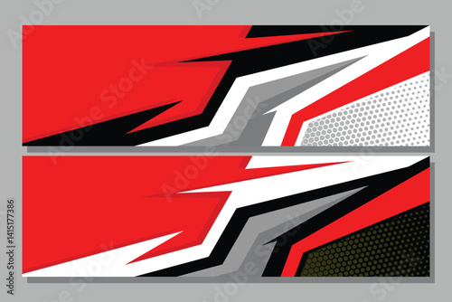 Sporty Racing Car wrap red livery design. branding racing wrap decal or livery design EPS 10