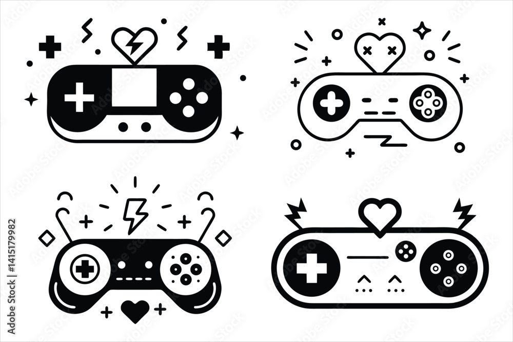 Obraz premium black and white illustration of a vintage video game