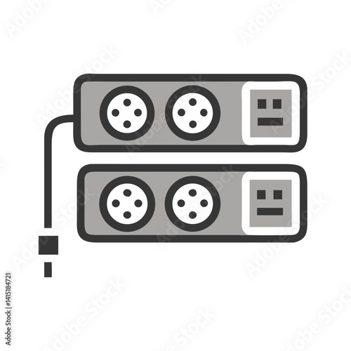 Power Strip Icon – Vector Symbol for Electrical, Outlet, and Energy Distribution