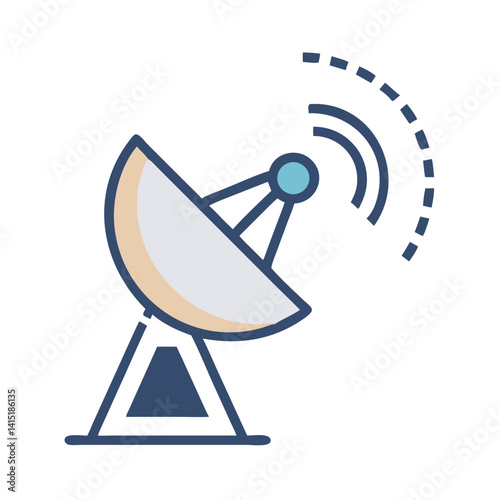 Satellite Dish Icon – Vector Symbol for Communication, Signal, and Broadcasting