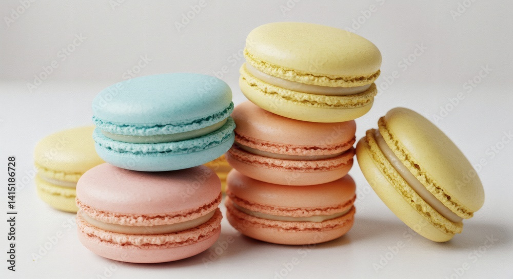 Colorful stack of macaron isolated on white background Colorful stack of macaron isolated on white background