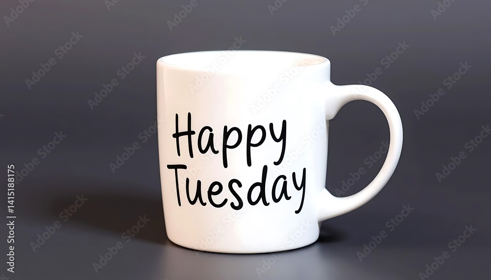 A close-up shot of a white mug with the words A close-up shot of a white mug with the words