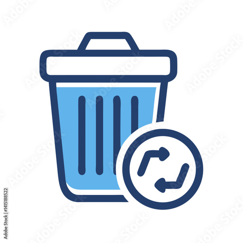 Trash Bin Icon – Vector Symbol for Waste Disposal, Deletion, and Recycling