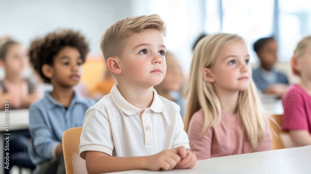 Fototapeta premium Attentive children in a classroom