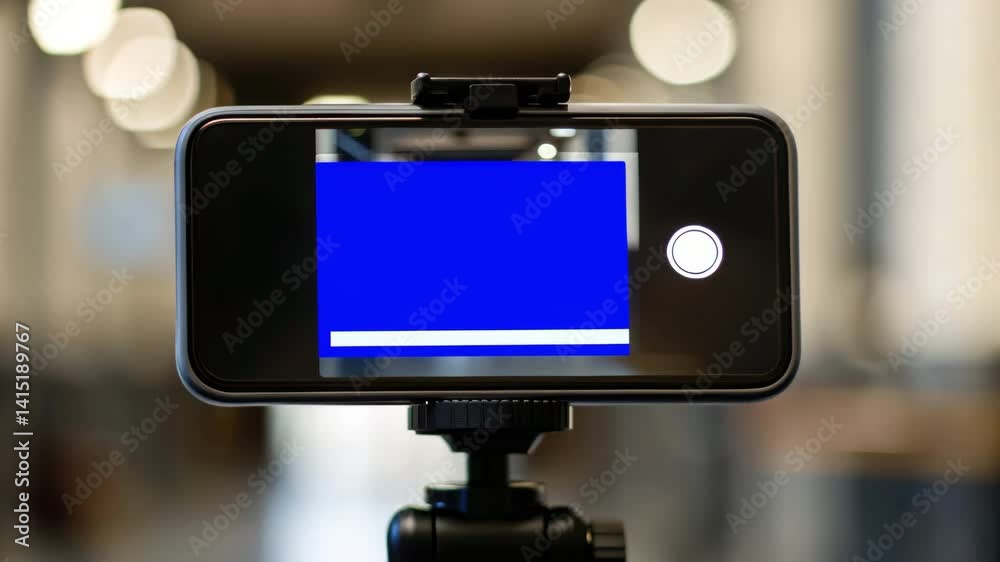 Smartphone tripod captures hallway scene, focusing error prevention and corrective action photography with essential equipment and technology.

