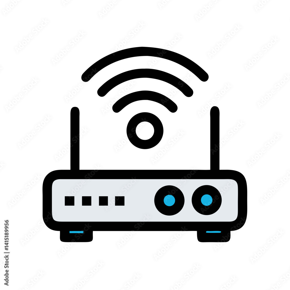 Wi-Fi Router Icon – Vector Symbol for Internet, Wireless Network, and Connectivity Wi-Fi Router Icon – Vector Symbol for Internet, Wireless Network, and Connectivity
