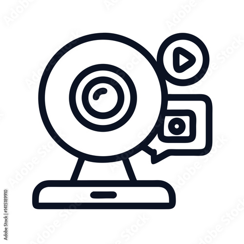 Webcam Icon – Vector Symbol for Video Call, Streaming, and Online Communication