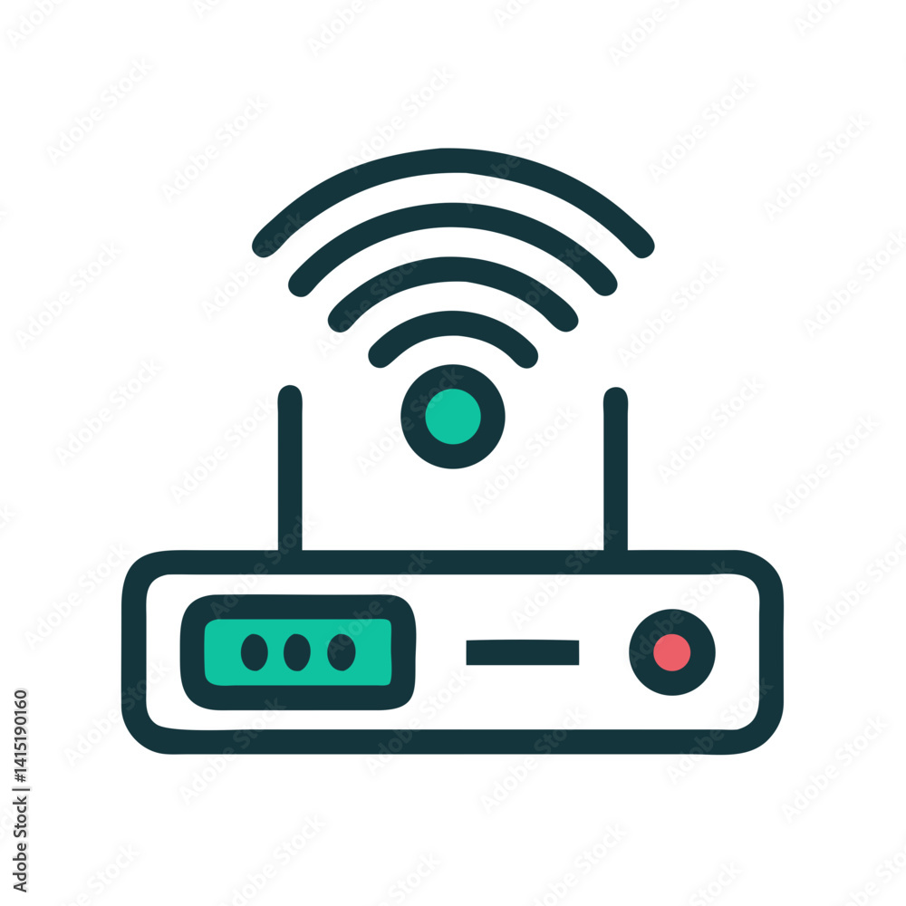 Wi-Fi Router Icon – Vector Symbol for Internet, Wireless Network, and Connectivity Wi-Fi Router Icon – Vector Symbol for Internet, Wireless Network, and Connectivity