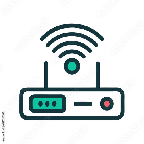 Wi-Fi Router Icon – Vector Symbol for Internet, Wireless Network, and Connectivity