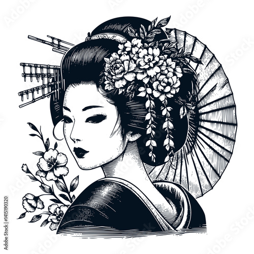 Japanese Girl Vector Illustration