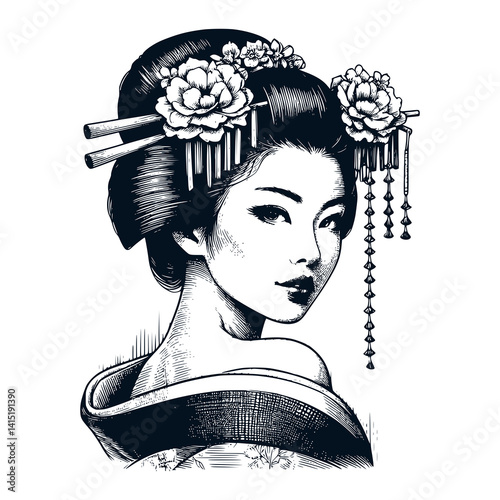 Japanese Girl Vector Illustration
