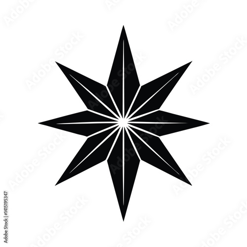 black and white star