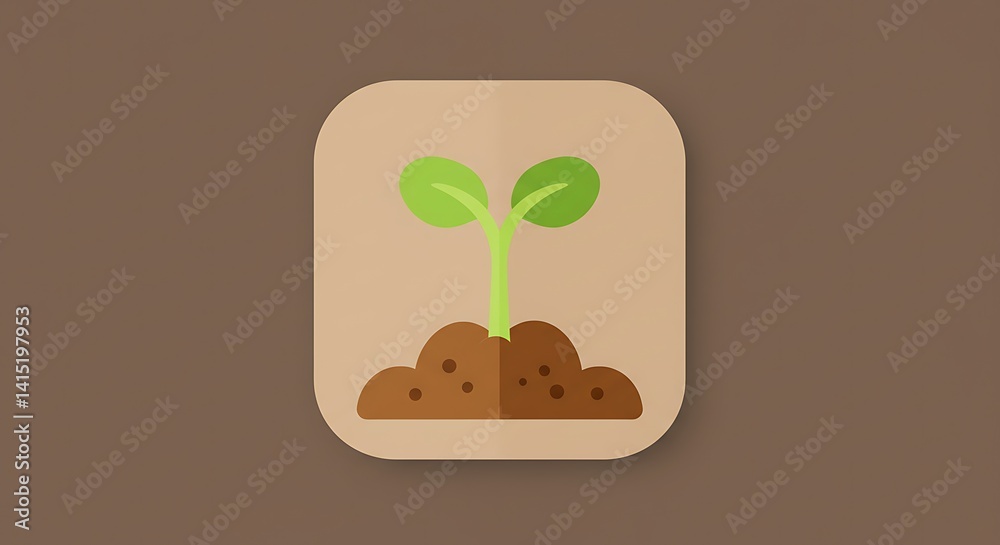 Fototapeta premium vector icon of plant rising from the earth 