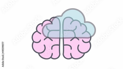 Simple Brain Fog Animation with Cloudy Head Concept