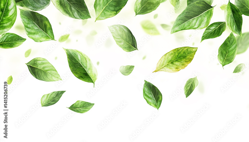 Fototapeta premium Green Leaves Texture Background – Fresh and Natural Greenery