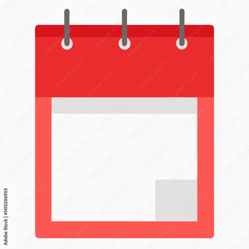 Calendar hangs on the wall. Vector on white background.