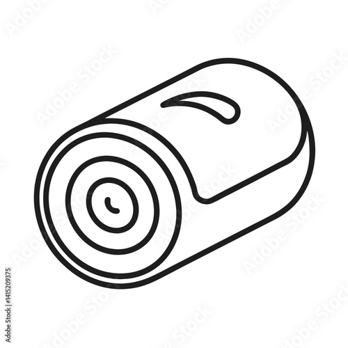 Swiss roll outline icon on white background
