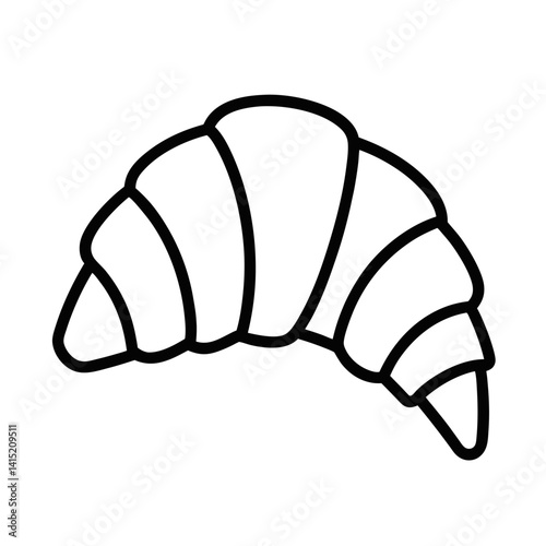 Croissant outline icon on white background