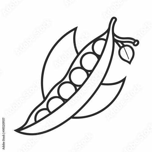 Peas outline icon on white background