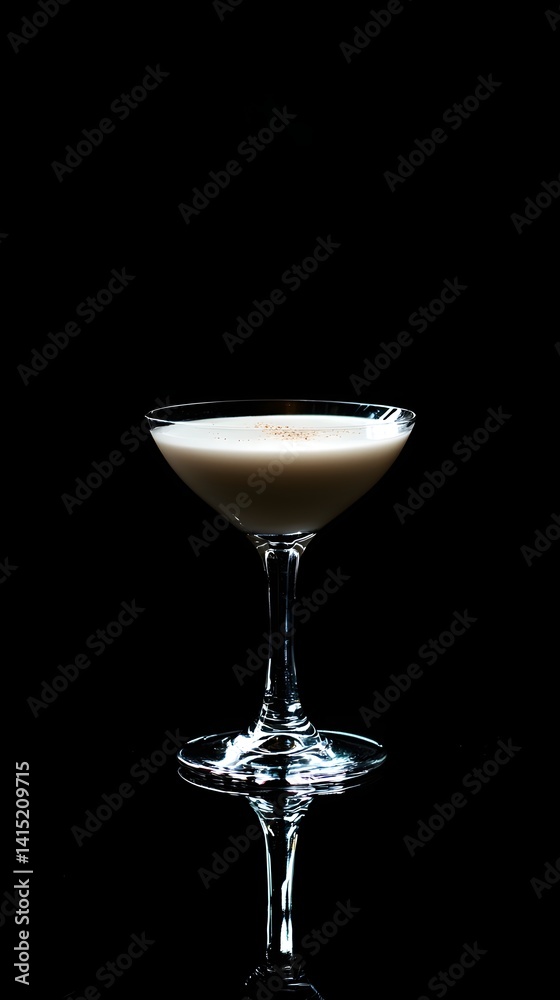 Elegant Cocktail in a Crystal Glass Against a Black Background Elegant Cocktail in a Crystal Glass Against a Black Background