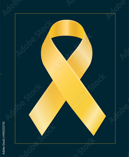 Yellow Ribbon Symbol – Awareness, Support & Solidarity Illustration