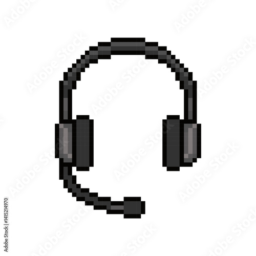 headset mic icon pixel art
